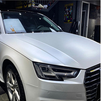 Audi Electro Optic Metallic White Car Wrap Film Film Air Release Slideable