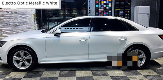Audi Electro Optic Metallic White Car Wrap Film Film Air Release Slideable