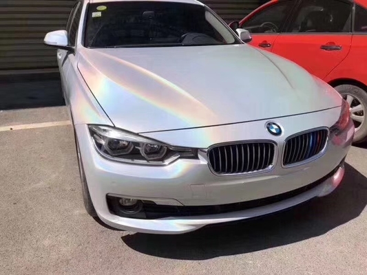 چسب مقاوم در برابر دما وینیل ماشین بسته بندی لیزری White Sparkle Car Wrap 140gsm