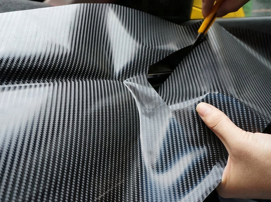 داخلی بیرونی مشکی 6D فیبر کربن ماشین وینیل Wrap Roll Air Release