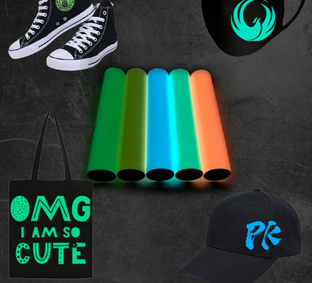فیلم انتقال حرارت رنگ اکریلیک اکریلیک HTV Puffs Photoluminescent Puffs PU ترمو Film Transfer Heat